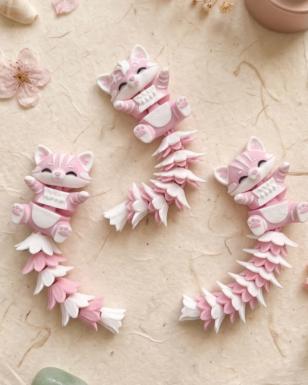 fluffy llavero gato flexi impresion 3d