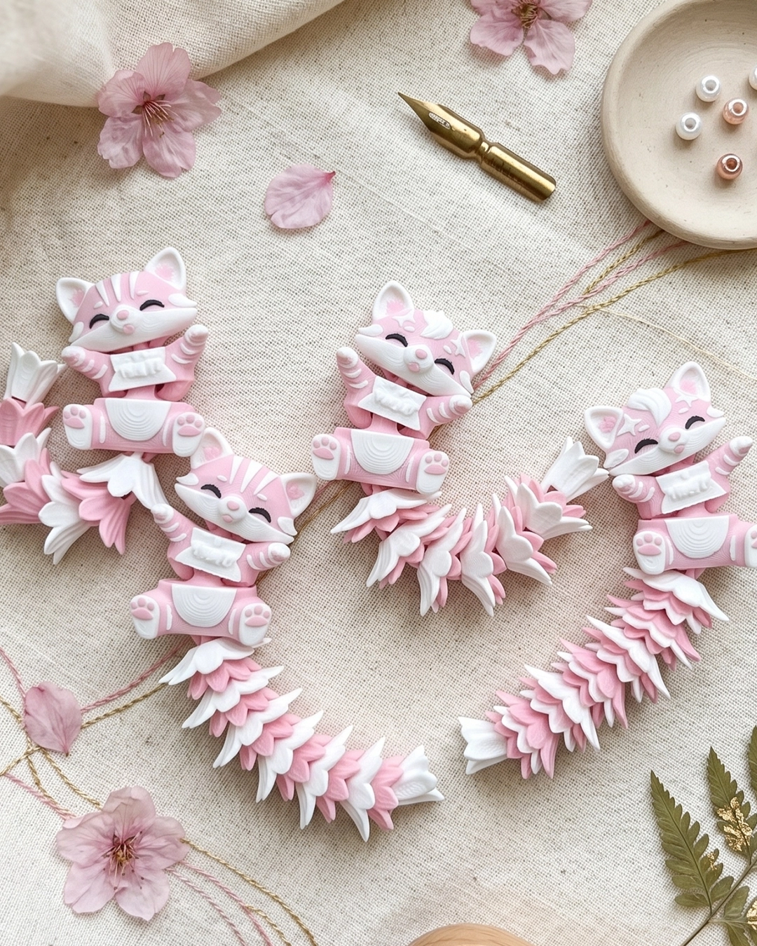 fluffy llavero gato flexi impresion 3d