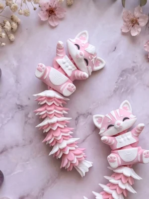 fluffy llaveros con forma de gatito flexi impresion 3d