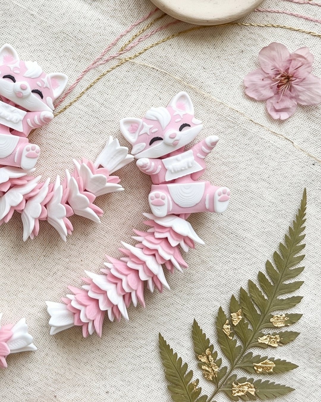 fluffy llaveros con forma de gatito flexi impresion 3d