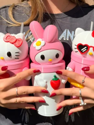 vaso sanrio hello kitty my melody coleccionables milkshake