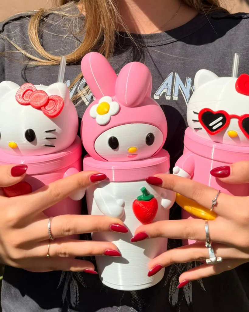 vaso sanrio hello kitty my melody coleccionables milkshake