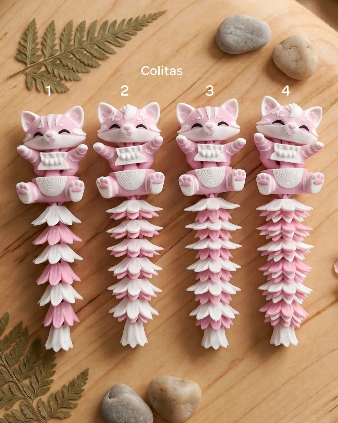 fluffy llavero gato flexi impresion 3d