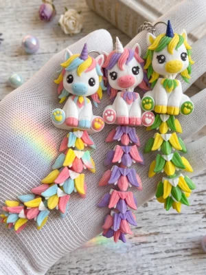 llavero unicornio colita flexible