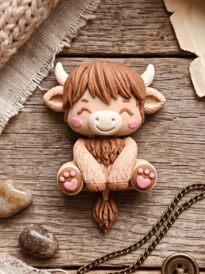 fluffy_VAQUITAHIGHLAND_CHOCO llavero vaca highland siberiano flexi flexible impresion 3d