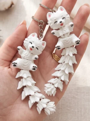 llavero perro samoyedo husky siberiano flexi flexible impresion 3d