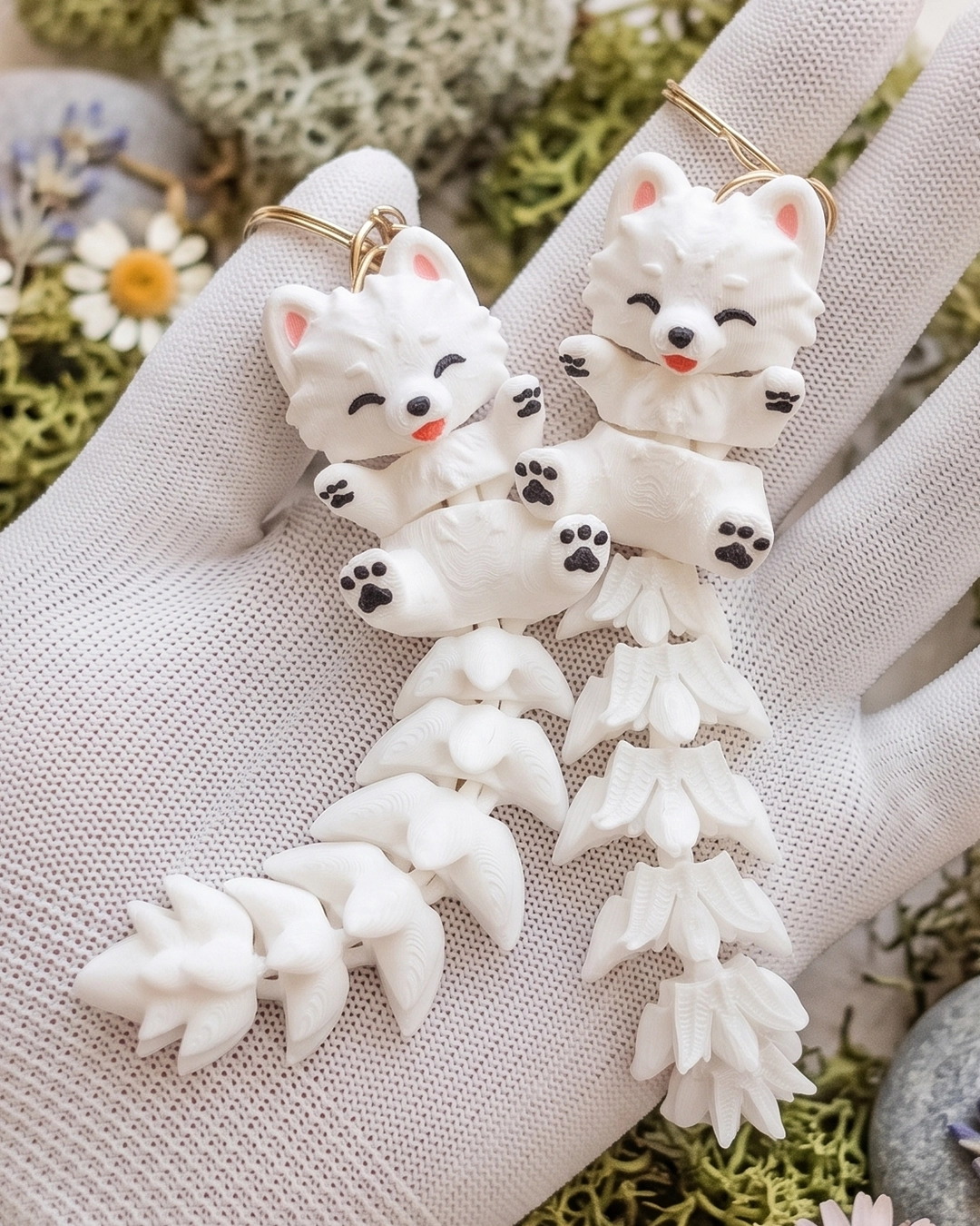 llavero perro samoyedo husky siberiano flexi flexible impresion 3d