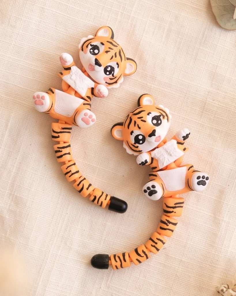 llavero tigre flexi flexible impresion 3d