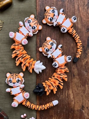 llavero tigre flexi flexible impresion 3d