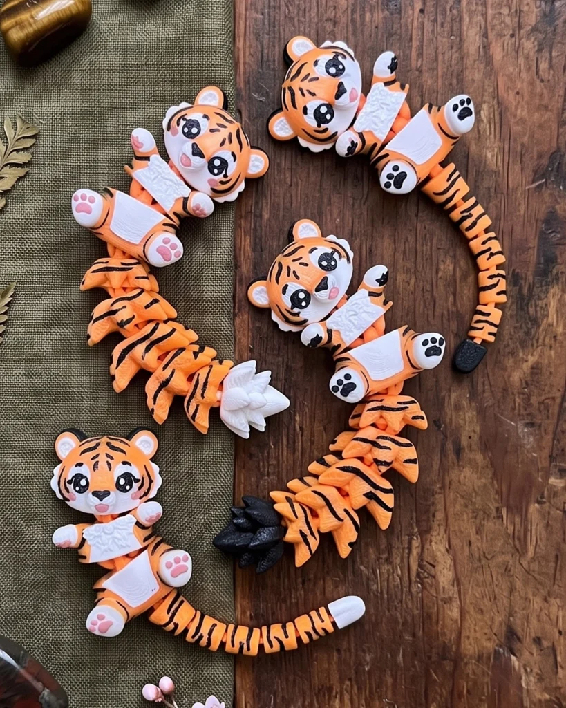 llavero tigre flexi flexible impresion 3d