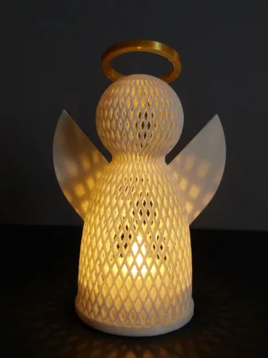 angel navide&ntilde;o navidad portavela vela led