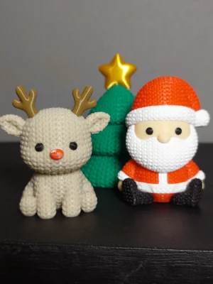 Set navide&ntilde;o amigurumi adornos navidad