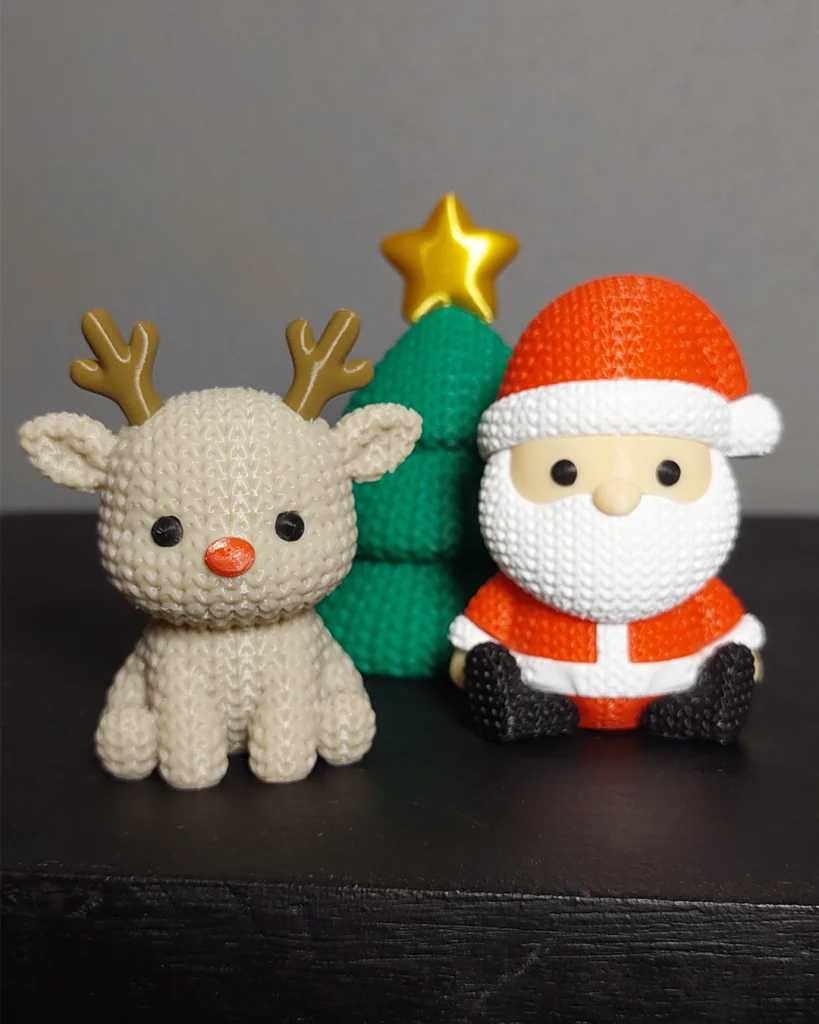 Set navide&ntilde;o amigurumi adornos navidad