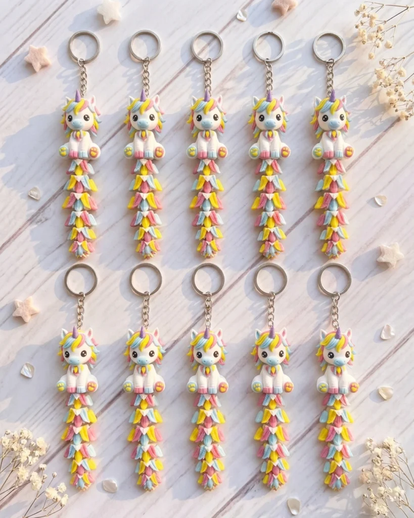 pack llaveros souvenir regalo cumpleaños llaveros flexi unicornio